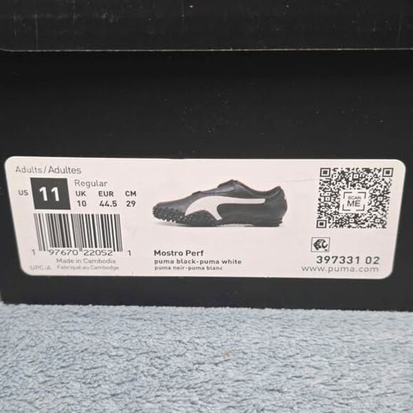 Puma Mostro Perf Sneakers Black White Mens US 11 main image 6